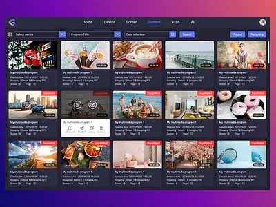 program production background dark theme software ui