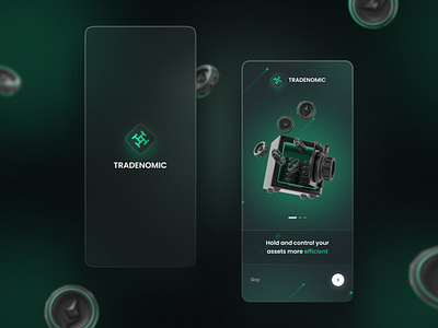 Trading Platform Mobile App app apple bank bitkoin concept crypto dark mode dark ui ios minimal mobile app mobile app design mobile ui splash screen tranding tranding platform ui design userinterface