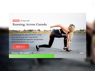 Daily UI Design Challenge 32: Crowdfunding Campaign 100 day challenge 100daychallenge active crowdfunding crowdfunding campaign dailyui design ui web
