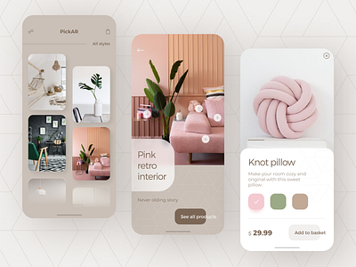 PickAR e-commerce app app app design branding concept design ecommerce ecommerce design furniture store typogaphy ui ux