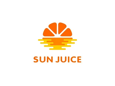 Sun Juice branding color design dribbble icon illustration juice logo logo sale logotype orange sale sea sun sunset water