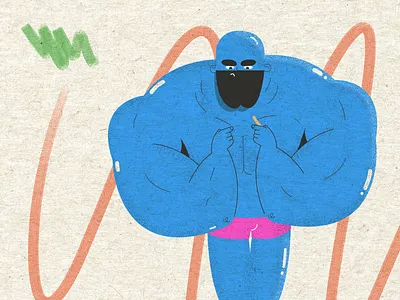 bodybuilder 2d art bodybuilder boy brush character animation characterdesign design flat design illustrator motion design muscles