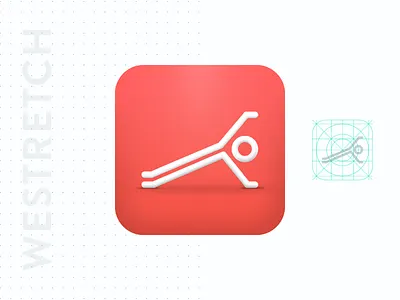 WeStretch App Icon app icon app icon design brand identity branding fitness fitness logo goldenratio illustration logo routine stretching