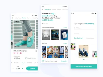 Ecommerce Product Page iOS Design auction buy checkout ecommerce ios mobile product