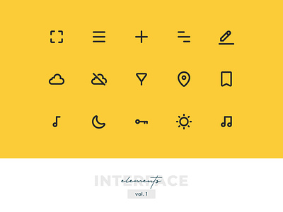 Interface Elements Pixel-perfect Icon Set vol. 1 elements icon icon design icon set icons interface interface elements outline pixel perfect ui uiux ux