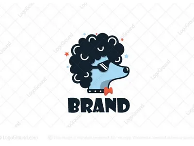 Star Dog logo (sold) afro animal bow branding care celeb celebrity cool dog famous glasses groomed grooming hair logo logos pet