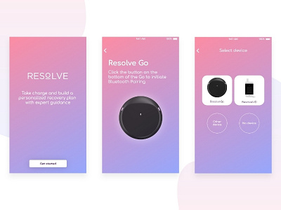 Home Screen of Resolve Recovery app app design app ui health app healthcare medical app medical care ui design user interface