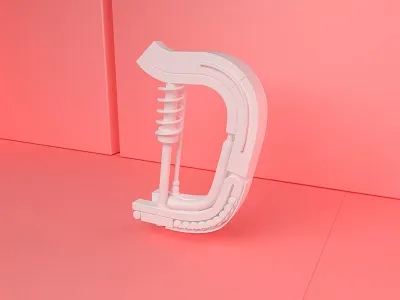 Modeling practice c4d d letter modeling pink