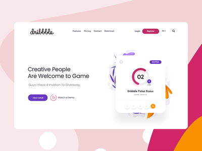 Dribbble Invite clean ui dailyui design dribbble invites header invitation invite invite design invite giveaway shot uiux uxdesign website white
