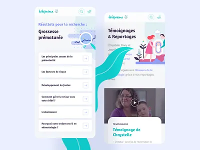 Baby app - Search results and video app baby mobile search results ui ux video