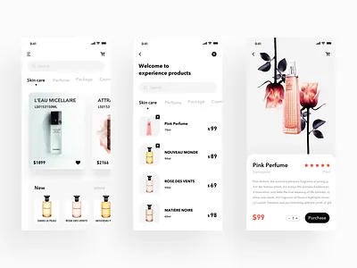 Perfume App app illustration logo ui ux web 向量 品牌 应用 插图 活版印刷 设计