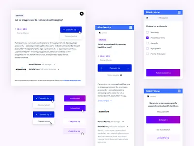 Absolvent Talent Days - Modals Guide clean mobile modal web web design website