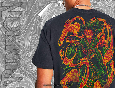 T-SHIRT DESIGN art artwork dark art design digital art drawing graphic design graphic designer halloween horror illustration logo pumpkin skull tshirt design witch wizard