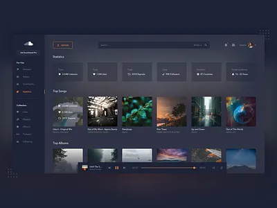 Soundcloud Redesign 3 app application branding cards concept design followers redesign redesign concept soundcloud statistics typography ui ux web