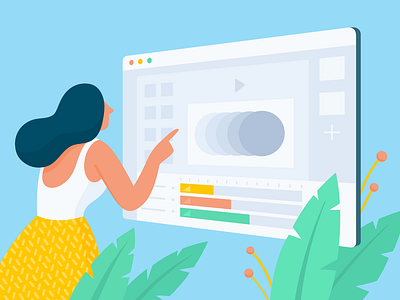 Animate Ads Illustration 2d animated animatedads animation anitamolnar app art article banner bannersnack blogpost character colorful draw illustration interface leaf template design vector woman