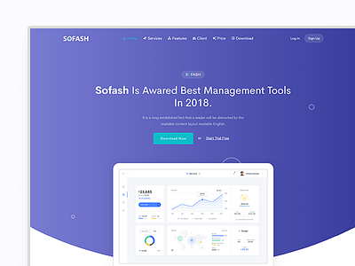 Sofash - SaaS & Software Html5 Landing Page clean design flat landing landing page design sass software ui white