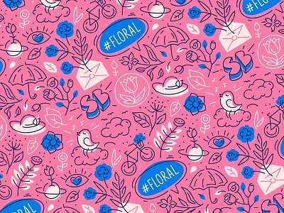 floral pattern autumn bird branding floral flower fourhands fragrance illustration packaging pattern scent scentbird seamless typography vector