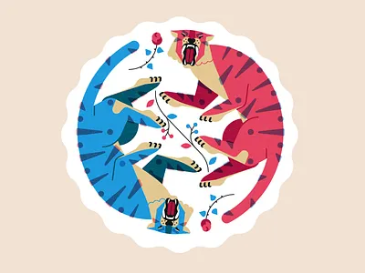 Tiger 🐯 animals art beer branding character design geometry graphic illustration nature t shirts texture tiger vector