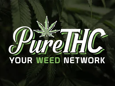 PureTHC Logo branding calligraphy custom custom type lettering logo logotype marijuana typography weed