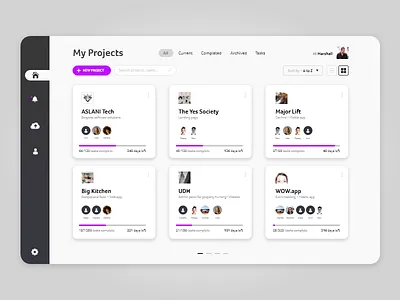 Projex - Project tracking web app app design gradient graphic design projects tracker ui uiux