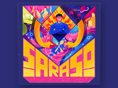 Saraso Studio Illustration abstact animation animation studio art artstyle branding branding design cubism design illustration studio style vector