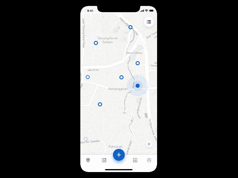 Car Sharing app blue carsharing animation