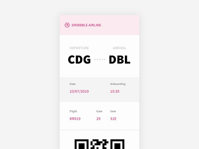 1 Dribbble Invite Giveaway appdesign boarding pass boardingpass dribbble dribbble invite flat giveaway