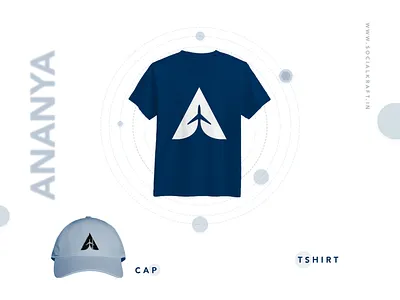 Tshirt-Cap Design- Ananya Travel World blue branding design logo travel agency