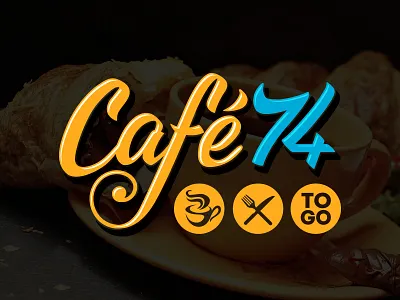 Cafe74 Logo brand branding cafe calligraphy custom custom type design handmade lettering logo logotype type typo typography
