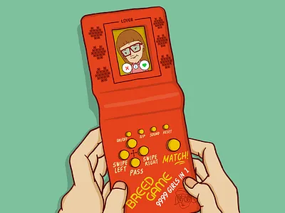 BREED GAME - Your new retro dating console cute dating draw drawing fun game girl illustration retro sketch