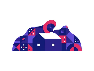 Geometric Cottage abstract agrib chimney cottage geometric geometric design geometric pattern home illustration house house illustration icon illustration illustrator negative space negativespace pattern patterns smoke website icon website illustration