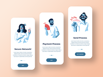 Onboarding screens app design illustration instruction screen onboarding onboarding screen ui ux