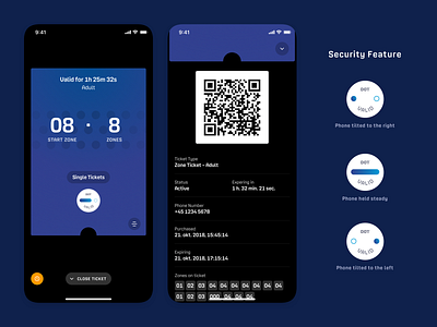 DOT – Tickets app code expired gyroscope icon informatoin mobile qr security swipe ticket transportation types valid zones