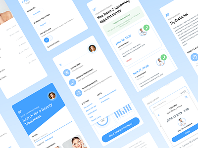 Luxrejuve adobe xd aesthetics app appointments beauty booking clinic design design system ios ios app medical medicine minimal ui ui kit user interface ux