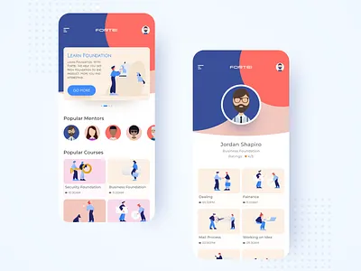 FORTEI (Education App) animation app art brand branding clean design flat icon icons illustration illustrator ios logo minimal type typography ui vector web