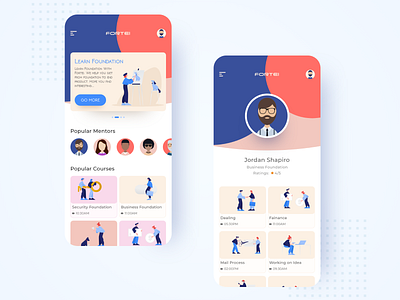 FORTEI (Education App) animation app art brand branding clean design flat icon icons illustration illustrator ios logo minimal type typography ui vector web