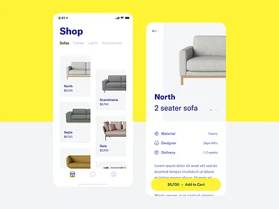 eCommerce App app clean ecommerce furniture ios minimal mobile simple ui ux