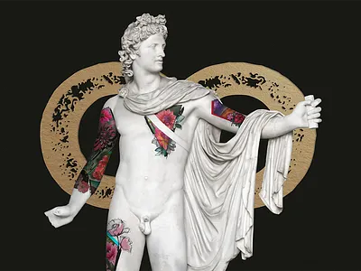Cool Kids Tattoo - Social Media Image apollo art direction art history brand design branding cool kids design god graphic design identity identity design ink inked luxury monument sculpture statue tattoo tattoo studio visual