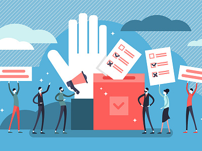Voting Concept data democracy feedback flat illustration personal society survey vector vote voters