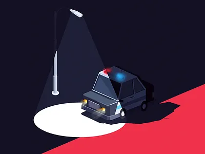 Police-Call 911 car design flat illustration isometric police police car