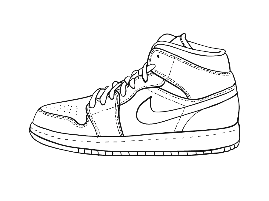nike dunk high drawing