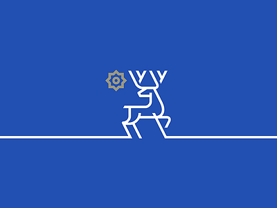 Deer animal branding design elk geometry icon illustration line lineart logo mark minimal nature north outdoors sun wild