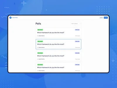 Quick Polls - Landing page app concept polls vote