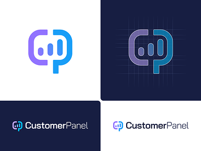 Customer Panel – Logo Design analytics bar brandforma branding chart consturction cp design grids growth icon logo logotype mark metrics panel saas sign subscription