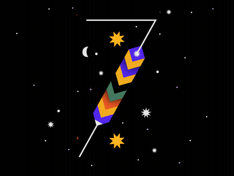 Brillo7 • Tarot-o-bot 7 animation brillo7 gif illo illotv illustration loop motion motion graphics number seven stars texture vector