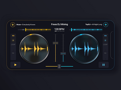 DJ app app appstore art branding clean design ios minimal mobile ui ux vector
