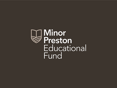 Minor Preston Educational Fund book branding design education emblem farm farming fields grant historic identity illustration logo mark program rural seal vector