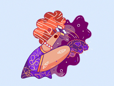 Brain Fell Out art brain character design cute flat hiwow humor humorous illustration illustration meditation mindfulness