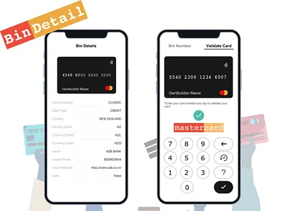 Bin Check - iOS App app app design appdesigner apple application branding card clean concept creditcard custom type illustration instagram iphone apps mastercard mobile app design pattern paypal ui vector