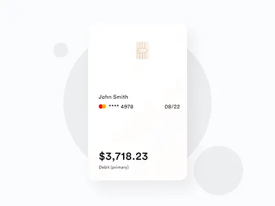 Digital Banking Card banking card clean credit card debit card design digital fintech mastercard mobile design softui ui ux white